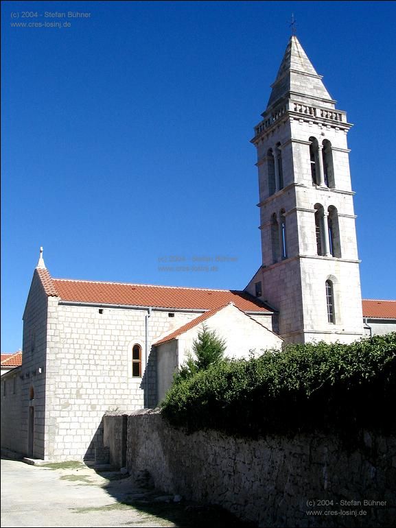 der Klockenturm der Kirche von Nerezine