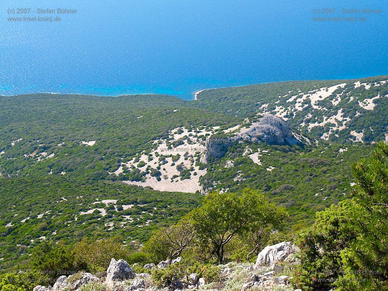 der Gebirgszug des Osorscica bei Nerezine / Osor auf der Insel Losinj