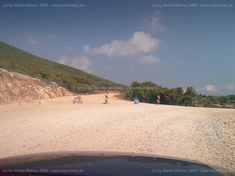 Baustelle der Umgehungsstrae um Nerezine und Sv. Jakov auf der Insel Losinj